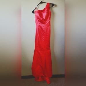 Satin Red Mermaid Gown